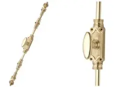 Classic door espagnolette bolt / Cremone bolt 9 feet polished brass unlacquered