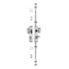 Oval knob locking brass door espagnolette bolt/Cremone bolt upto 8.5'-Polished chrome