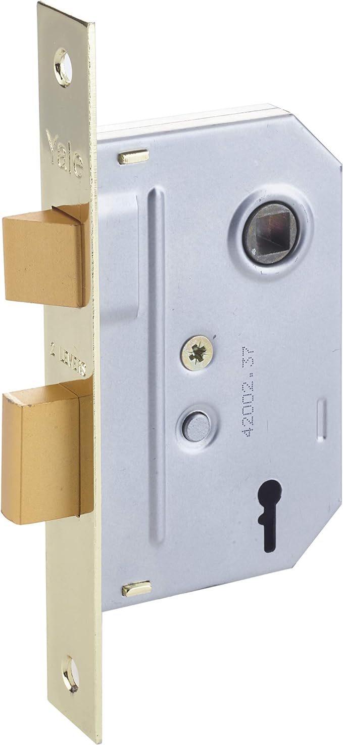 Yale P-M236-PB-63 Bathroom Sashlock, Visi Pack, Suitable for Internal Doors or Bathroom Doors, Brass Finish, 2.5 Inch/64 mm