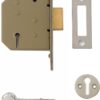 Yale P-M322-CH-65 3 Lever Mortice Deadlock, Visi Pack, Suitable for Internal Doors, Chrome Finish, 2.5 Inch/64 mm