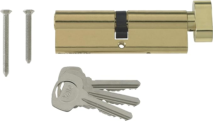 Yale P-ET3535-PB - Euro Cylinder Lock - Thumbturn - 35/35 (80mm) / 35:10:35 - Brass Finish - Standard Security