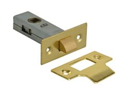 Tubular Latch – 75mm – Satin Stainless Steel & Polished Brass Finish