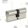 Yale B-ED4550-SNP - Euro Cylinder Lock - 45/50 (105mm) / 45:10:50 - Nickel Finish - Standard Security - Polybag