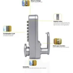 Yale Hold Open Push Button Door Lock Satin Chrome P-DL02-SC