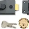 Nightlatch, High Security with Automatic Deadlock, Dark Metallic Gray/Brass