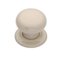 Heritage Brass Cream Crackle Porcelain Mortice Door Knobs, Porcelain Rose (Sold In Pairs)