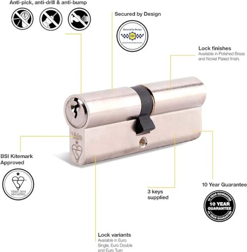 KM Series Euro Double Cylinder 35:10:45 (90mm)