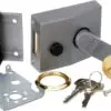 Deadlocking Nightlatch, Dark Metallic Finish/Brass Cylinder, High Security, with Automatic Deadlock