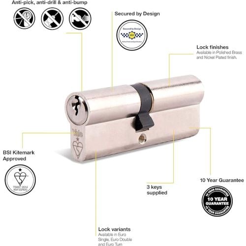 KM Series Euro Single Cylinder 30:10 (50mm)