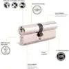 Yale KM Series Euro Single Cylinder 30:10 (50mm) Nickel Plated KMS3010-NP