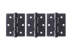 Atlantic Ball Bearing Hinges 3" x 2.5" x 2.5mm set of 3 - Matt Black