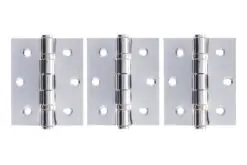Atlantic Ball Bearing Hinges 3" x 2.5" x 2.5mm set of 3 - Polished Chrome