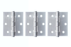 Atlantic Ball Bearing Hinges 3" x 2.5" x 2.5mm set of 3 - Satin Chrome