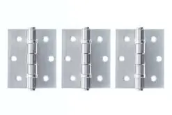 Atlantic Ball Bearing Hinges 3" x 2.5" x 2.5mm set of 3 - Satin Chrome