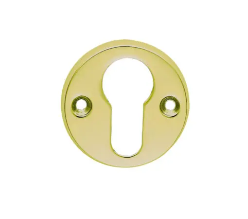 Classic Euro Profile Escutcheons, Polished Brass