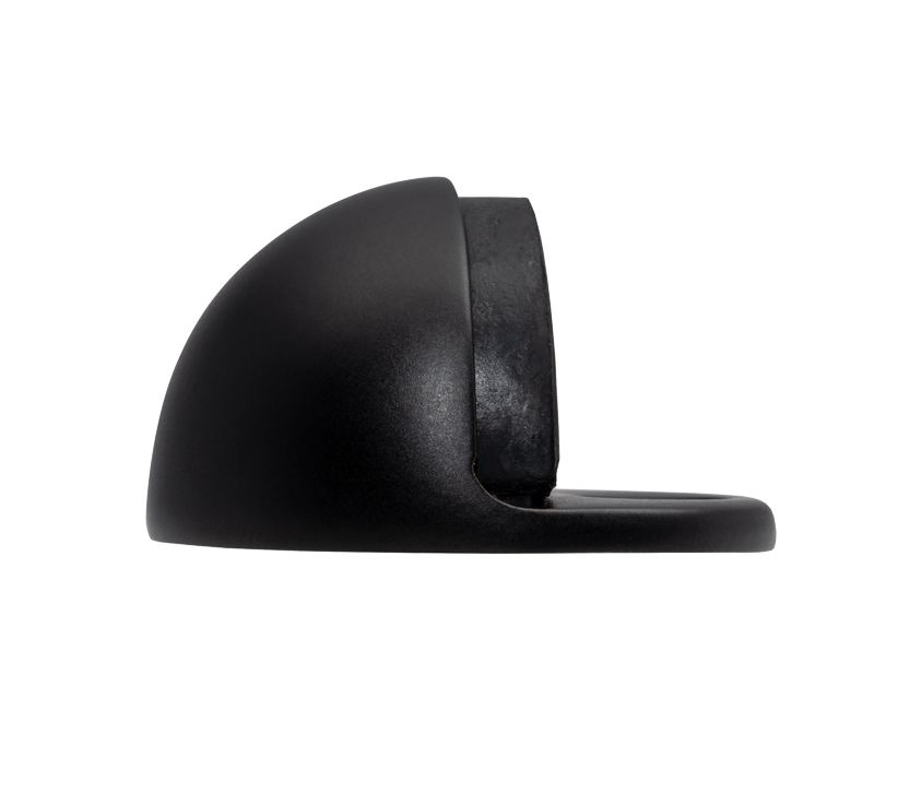 Oval Floor Mounted Door Stop, Matt Black