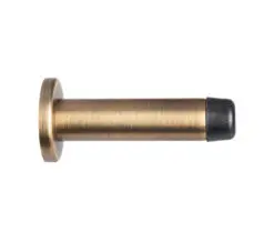 Cylinder Wall Mounted Door Stop With Rose (70Mm Projection), Antique Brass