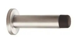 Carlisle Brass AA21SC/BP Wall Mounted Cylinder Doorstop With Rose 64mm