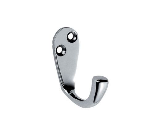 Victorian Single Robe Hook, Polished Chrome