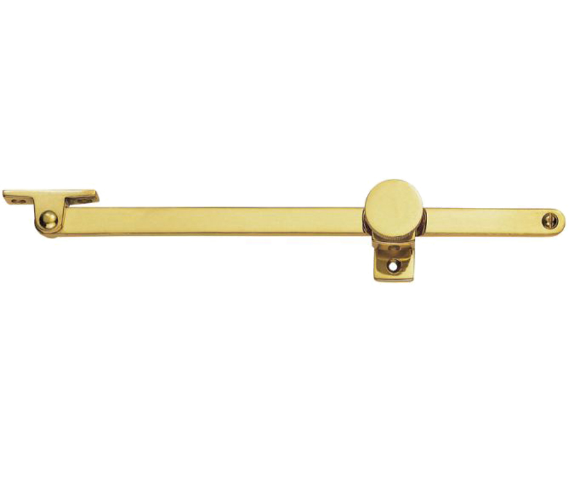 Serozzetta Screw Down Pattern Casement Stay, Polished Brass