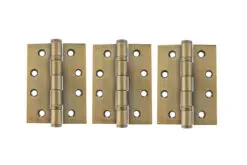Atlantic Ball Bearing Hinges Grade 13 Fire Rated 4" x 3" x 3mm set of 3 - Antique Brass