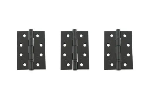 Atlantic Ball Bearing Hinges Grade 11 Fire Rated 4" x 3" x 2.5mm set of 3 - Matt Black