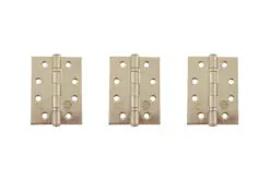 Atlantic Ball Bearing Hinges Grade 11 Fire Rated 4" x 3" x 2.5mm set of 3 - Satin Nickel