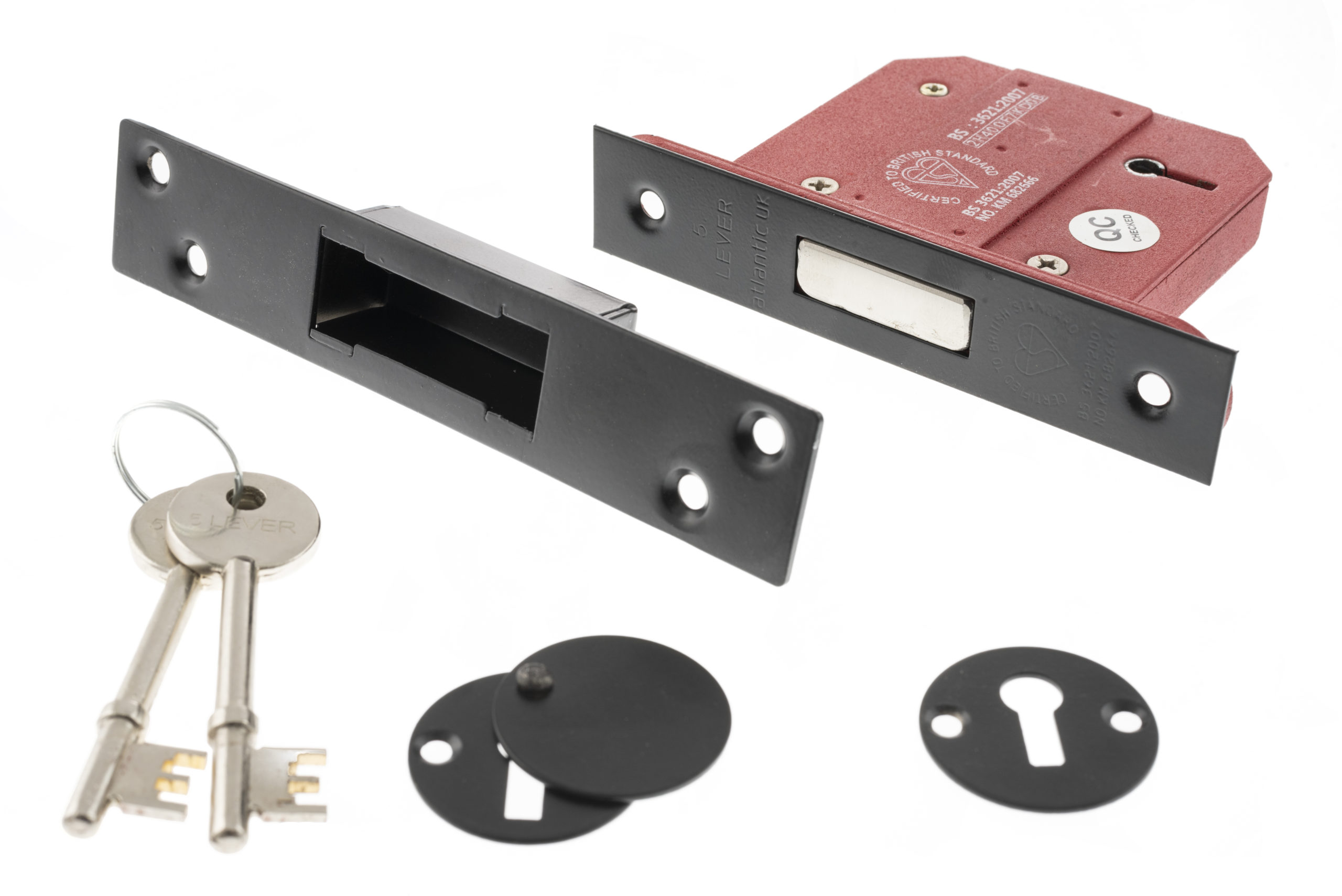 Atlantic 5 Lever Key Deadlock [BS] 2.5" - Matt Black