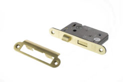 Atlantic Radius Corner Bathroom Lock [CE] 3" - Satin Brass