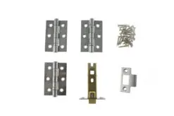 Atlantic Latch Pack [CE] 3" (Latch x1) + 3"x2" (Hinge x3) - Satin Chrome