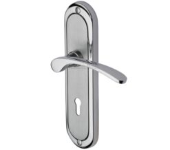 Heritage Brass Ambassador Apollo Finish, Polished Chrome & Satin Chrome Door Handles (Sold In Pairs)