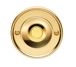 Round Bell Push, Polished Brass