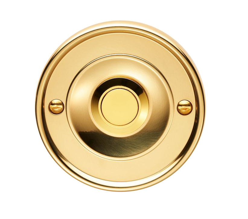 Round Bell Push, Polished Brass