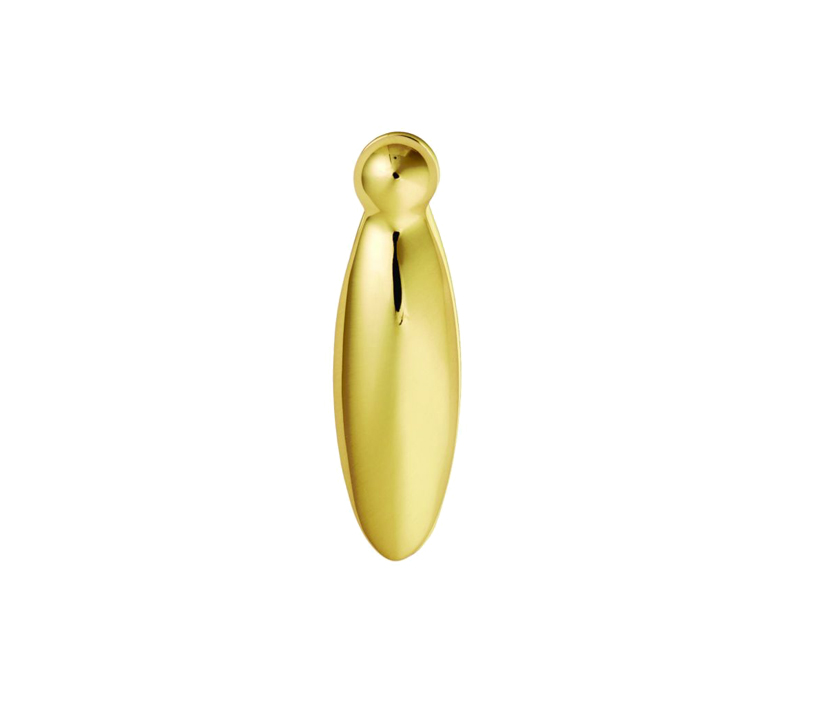 Pear Drop Architectural Quality Covered Escutcheon, Polished Brass