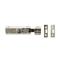 Atlantic Solid Brass Surface Door Bolt 4" - Polished Nickel