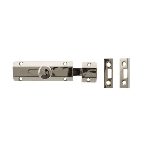 Atlantic Solid Brass Surface Door Bolt 4" - Polished Nickel