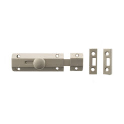 Atlantic Solid Brass Surface Door Bolt 4" - Satin Nickel