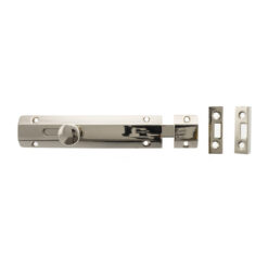 Atlantic Solid Brass Surface Door Bolt 6" - Polished Nickel