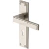 Heritage Brass Atlantis Art Deco Style Door Handles, Satin Nickel (Sold In Pairs)