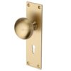 Heritage Brass Balmoral Low Profile Door Knobs On Backplate, Satin Brass (Sold In Pairs)