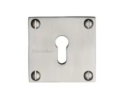 Heritage Brass Standard Square Slim Key Escutcheon, Satin Nickel