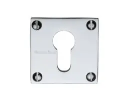 Heritage Brass Euro Profile Square Slim Key Escutcheon, Polished Chrome
