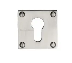 Heritage Brass Euro Profile Square Slim Key Escutcheon, Satin Nickel