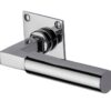 Heritage Brass Bauhaus Low Profile Polished Chrome Door Handles On Square Rose (Sold In Pairs)