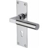 Heritage Brass Bauhaus Low Profile Door Handles On Backplate, Polished Chrome (Sold In Pairs)