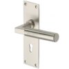 Heritage Brass Bauhaus Low Profile Door Handles On Backplate, Satin Nickel (Sold In Pairs)