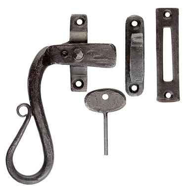 Ludlow Foundries Shepherds Crook Locking Window Fasteners, Beeswax