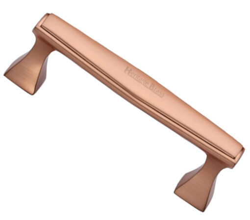 Heritage Brass Art Deco Design Cabinet Pull Handle (Various Lengths), Satin Rose Gold