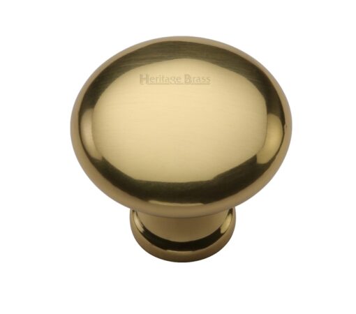 Heritage Brass Mushroom Design Cabinet Knob (32Mm Or 38Mm), Polished Brass