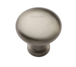 Heritage Brass Mushroom Design Cabinet Knob (32Mm Or 38Mm), Satin Nickel